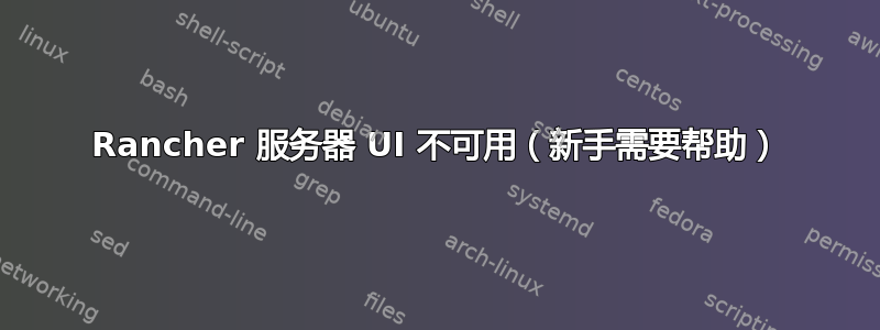 Rancher 服务器 UI 不可用（新手需要帮助）