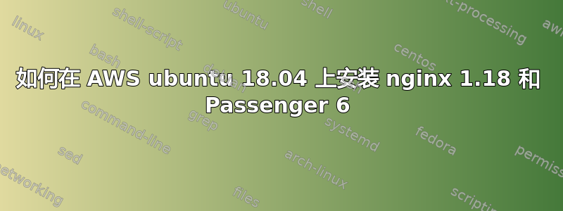 如何在 AWS ubuntu 18.04 上安装 nginx 1.18 和 Passenger 6