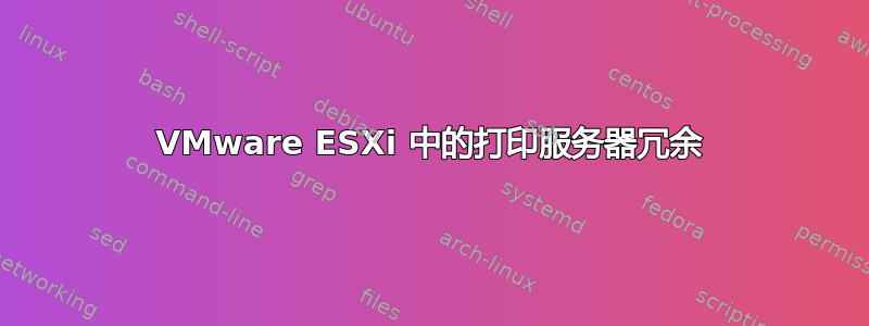 VMware ESXi 中的打印服务器冗余