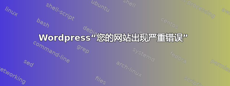 Wordpress“您的网站出现严重错误”