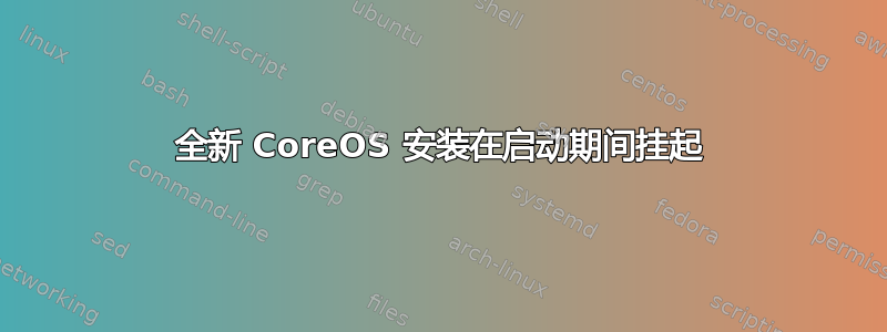 全新 CoreOS 安装在启动期间挂起