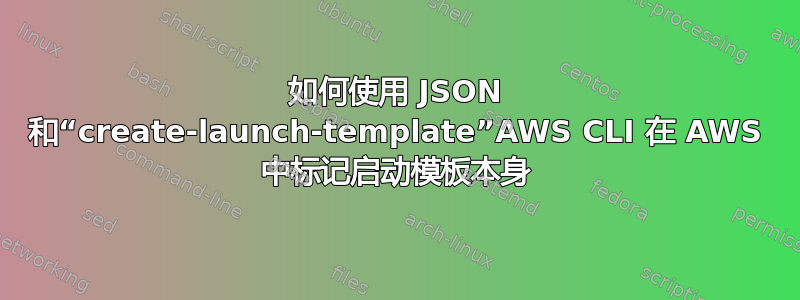 如何使用 JSON 和“create-launch-template”AWS CLI 在 AWS 中标记启动模板本身