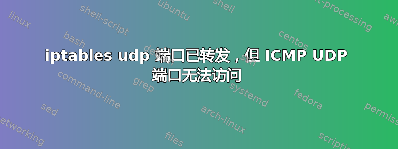 iptables udp 端口​​已转发，但 ICMP UDP 端口无法访问