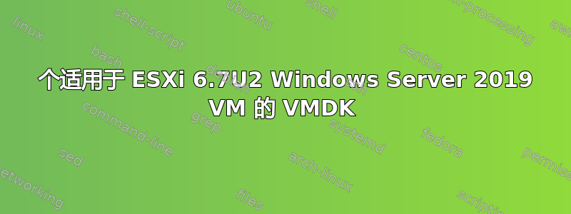 2 个适用于 ESXi 6.7U2 Windows Server 2019 VM 的 VMDK