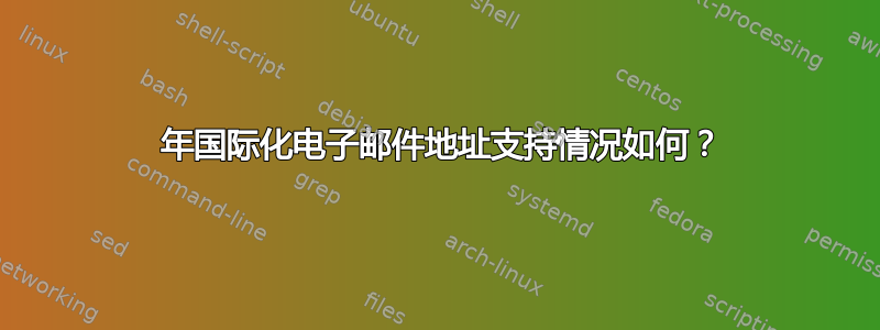 2020 年国际化电子邮件地址支持情况如何？