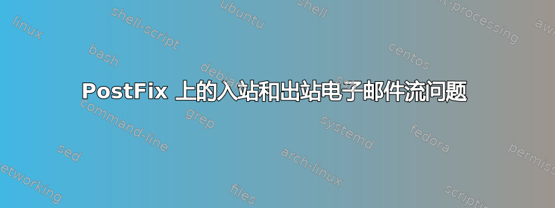 PostFix 上的入站和出站电子邮件流问题