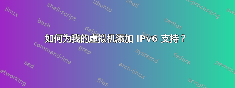 如何为我的虚拟机添加 IPv6 支持？