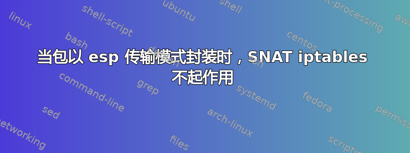 当包以 esp 传输模式封装时，SNAT iptables 不起作用