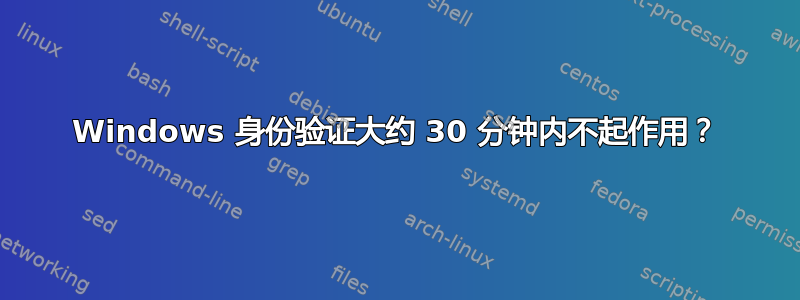 Windows 身份验证大约 30 分钟内不起作用？