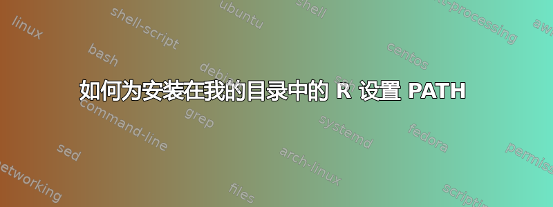 如何为安装在我的目录中的 R 设置 PATH