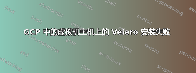 GCP 中的虚拟机主机上的 Velero 安装失败