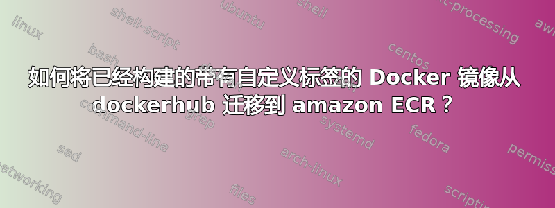 如何将已经构建的带有自定义标签的 Docker 镜像从 dockerhub 迁移到 amazon ECR？