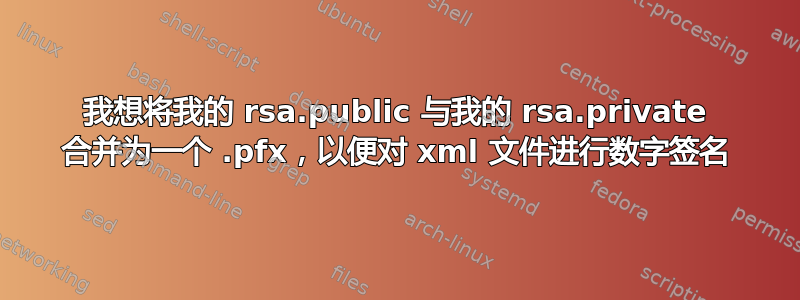 我想将我的 rsa.public 与我的 rsa.private 合并为一个 .pfx，以便对 xml 文件进行数字签名