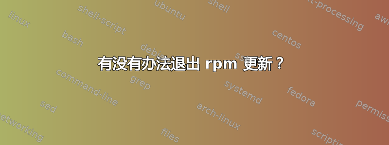 有没有办法退出 rpm 更新？