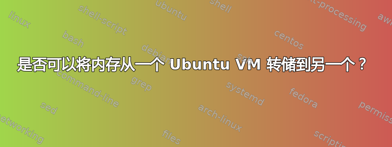 是否可以将内存从一个 Ubuntu VM 转储到另一个？