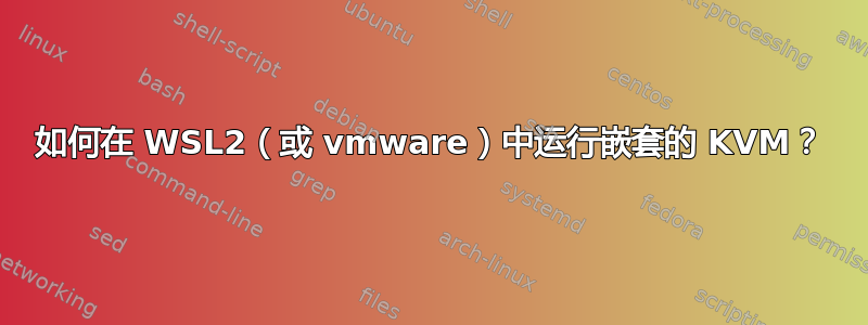 如何在 WSL2（或 vmware）中运行嵌套的 KVM？