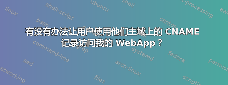 有没有办法让用户使用他们主域上的 CNAME 记录访问我的 WebApp？