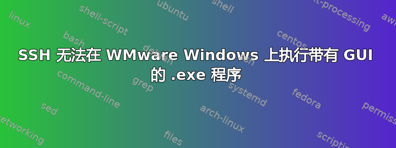 SSH 无法在 WMware Windows 上执行带有 GUI 的 .exe 程序