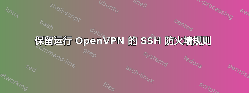 保留运行 OpenVPN 的 SSH 防火墙规则