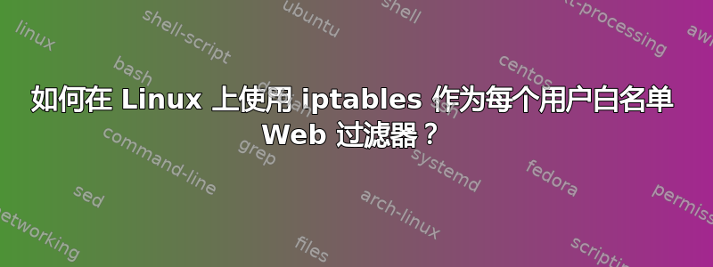 如何在 Linux 上使用 iptables 作为每个用户白名单 Web 过滤器？