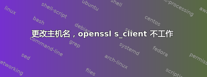 更改主机名，openssl s_client 不工作