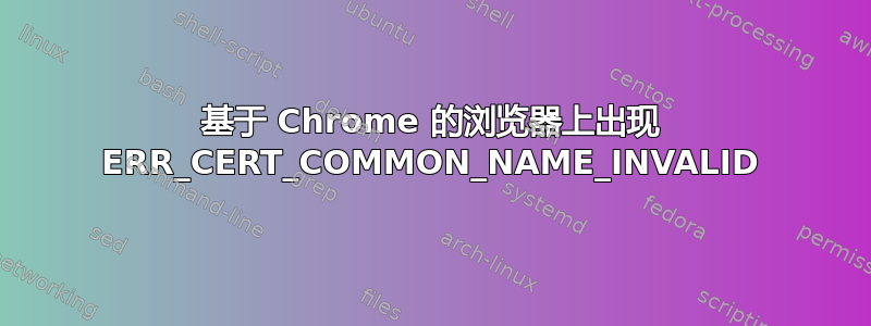 基于 Chrome 的浏览器上出现 ERR_CERT_COMMON_NAME_INVALID