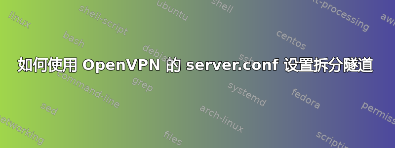 如何使用 OpenVPN 的 server.conf 设置拆分隧道