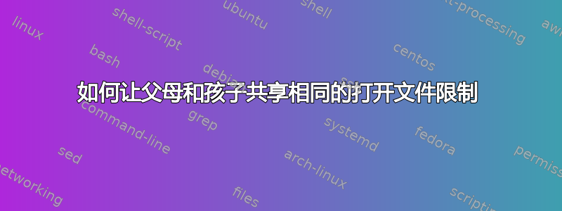 如何让父母和孩子共享相同的打开文件限制