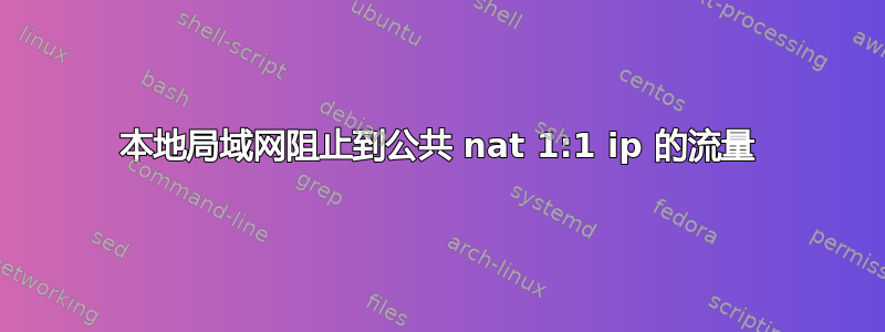 本地局域网阻止到公共 nat 1:1 ip 的流量