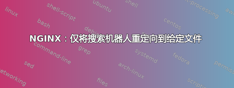 NGINX：仅将搜索机器人重定向到给定文件