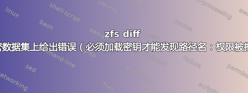 zfs diff 在加密数据集上给出错误（必须加载密钥才能发现路径名：权限被拒绝）