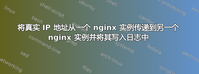 将真实 IP 地址从一个 nginx 实例传递到另一个 nginx 实例并将其写入日志中