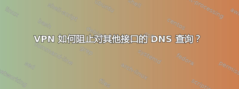 VPN 如何阻止对其他接口的 DNS 查询？