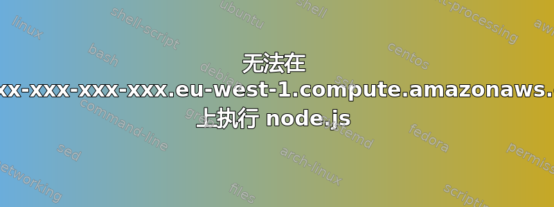 无法在 ec2-xx-xxx-xxx-xxx.eu-west-1.compute.amazonaws.com 上执行 node.js