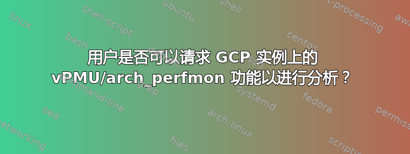 用户是否可以请求 GCP 实例上的 vPMU/arch_perfmon 功能以进行分析？