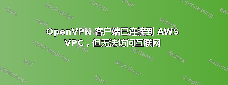 OpenVPN 客户端已连接到 AWS VPC，但无法访问互联网