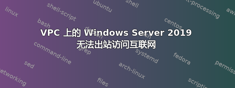 VPC 上的 Windows Server 2019 无法出站访问互联网