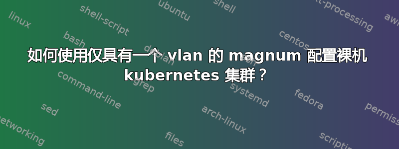 如何使用仅具有一个 vlan 的 magnum 配置裸机 kubernetes 集群？