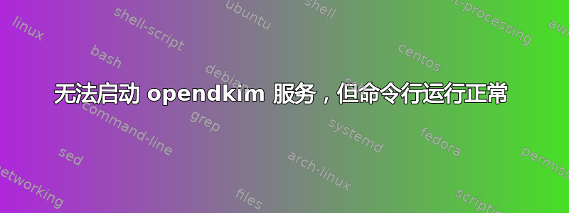 无法启动 opendkim 服务，但命令行运行正常