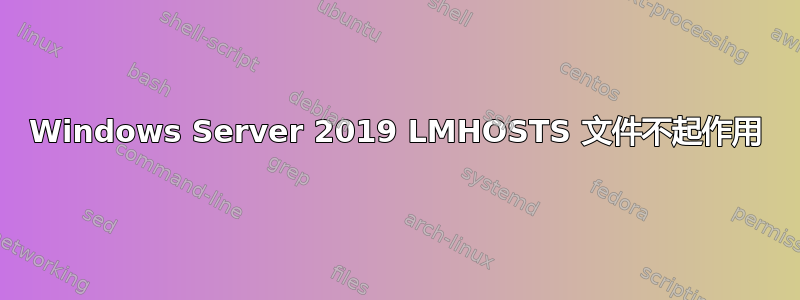 Windows Server 2019 LMHOSTS 文件不起作用