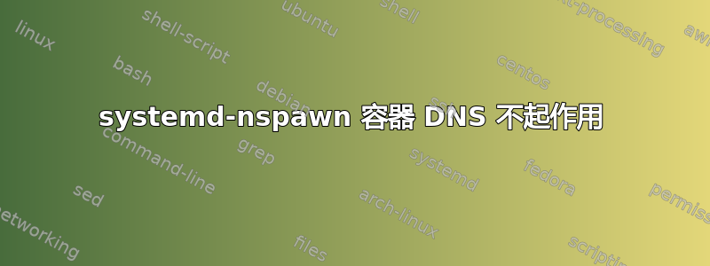 systemd-nspawn 容器 DNS 不起作用