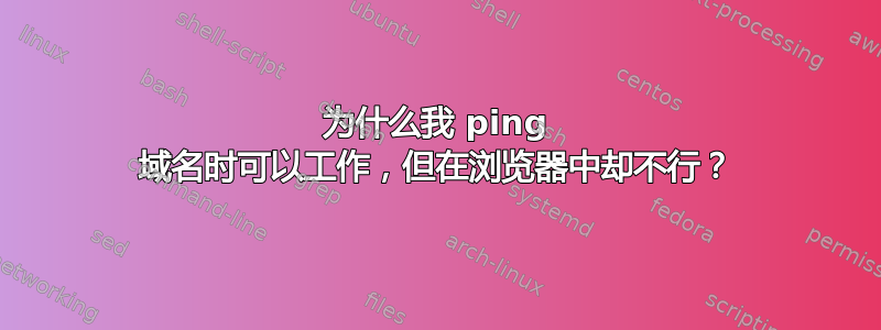 为什么我 ping 域名时可以工作，但在浏览器中却不行？