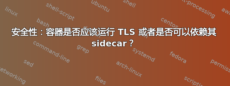 安全性：容器是否应该运行 TLS 或者是否可以依赖其 sidecar？