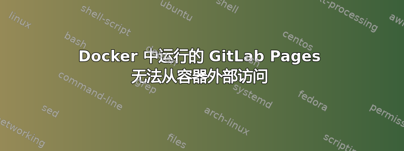 Docker 中运行的 GitLab Pages 无法从容器外部访问