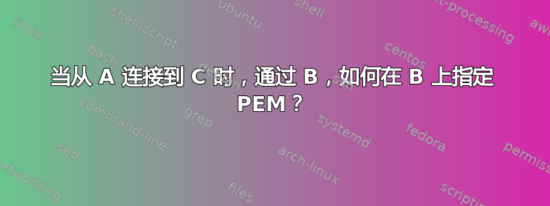 当从 A 连接到 C 时，通过 B，如何在 B 上指定 PEM？