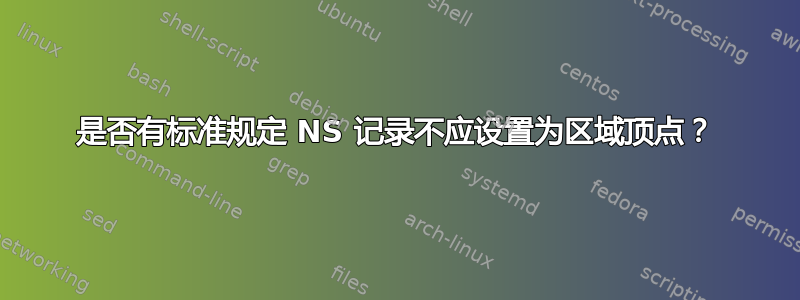 是否有标准规定 NS 记录不应设置为区域顶点？