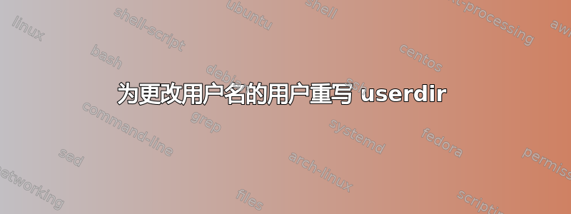 为更改用户名的用户重写 userdir