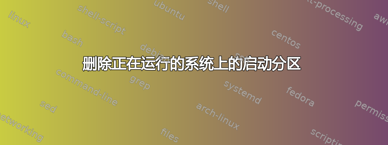 删除正在运行的系统上的启动分区