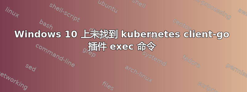 Windows 10 上未找到 kubernetes client-go 插件 exec 命令