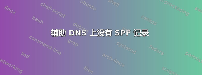 辅助 DNS 上没有 SPF 记录